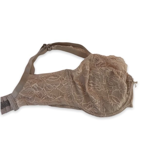 Bali 6543 Lace Desire Semi Sheer Beige Lightly Lined Underwire Size 42DDD 42F - Picture 7 of 10
